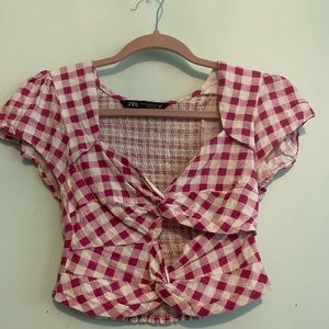 Zara gingham cropped top